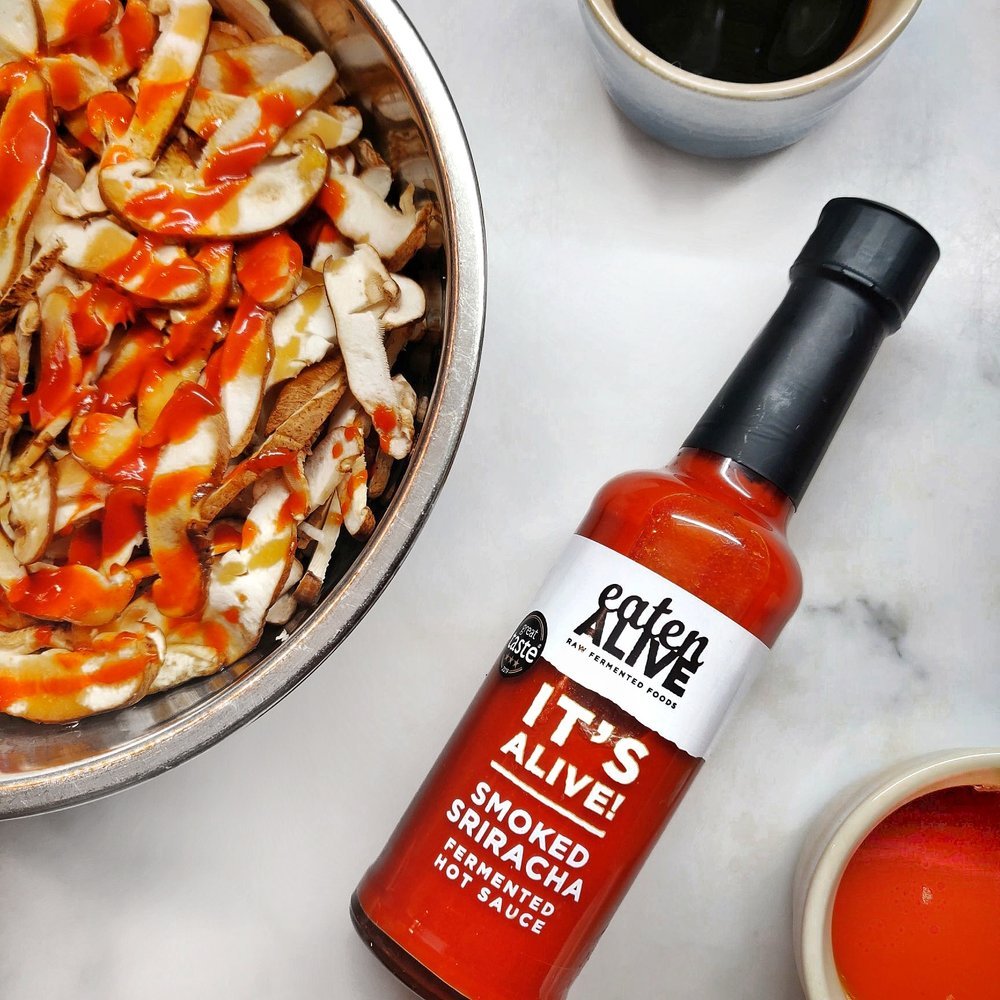 Eaten Alive Smoked Sriracha Shiitake Facon ‘Bacon’