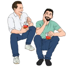 Illustration of Pat and Glyn, founders of Eaten Alive